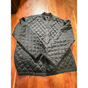 ATM Black Quilted Snap Front Jacket Lightweight Outerwear Women’s Size M